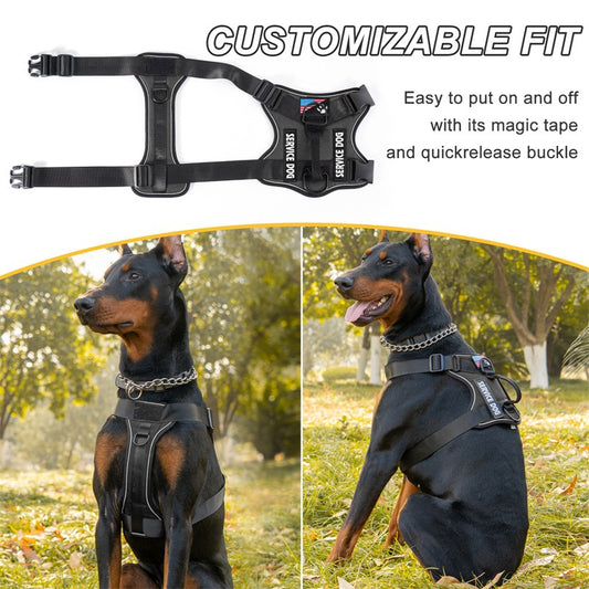 Service Dog Harness Vest – Breathable No Pull Working Dog Harness with Adjustable Straps for Large Dogs