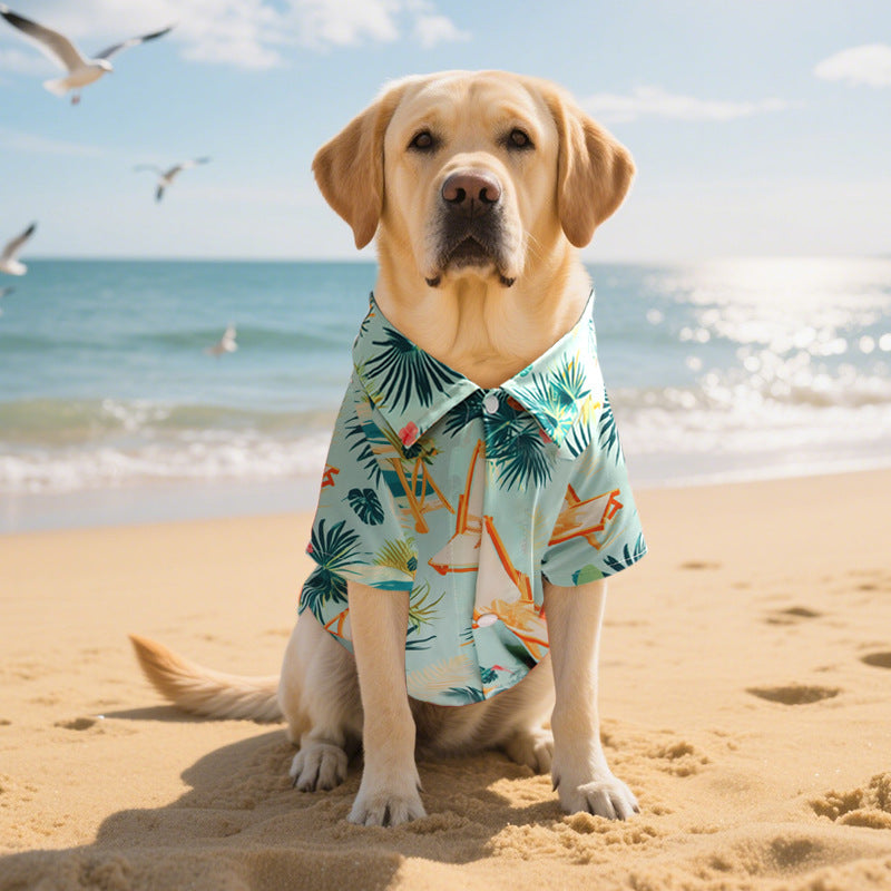 Hawaiian Dog Shirt – Summer Beach Dog Shirt with Floral Print for Medium Large Dogs