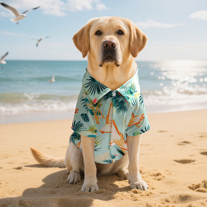 Hawaiian Dog Shirt – Summer Beach Dog Shirt with Floral Print for Medium Large Dogs