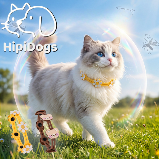 HipiDogs Adjustable Flea & Mosquito Repellent Pet Collar | Waterproof Silicone Collar for Dogs & Cats