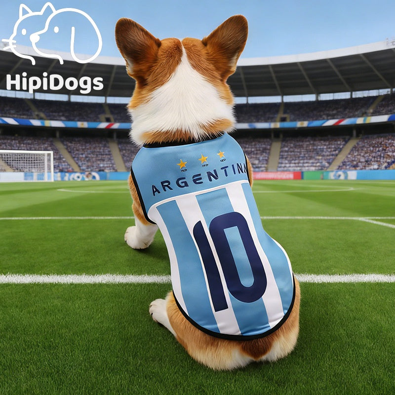 World Cup Dog Jersey | Breathable Soccer Shirt for Small Dogs | Pet Football Team Vest Outfit | HipiDogs