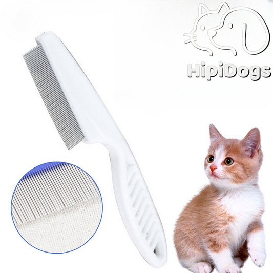 HipiDogs Stainless Steel Flea Comb – Fine Tooth Grooming Comb for Dogs & Cats