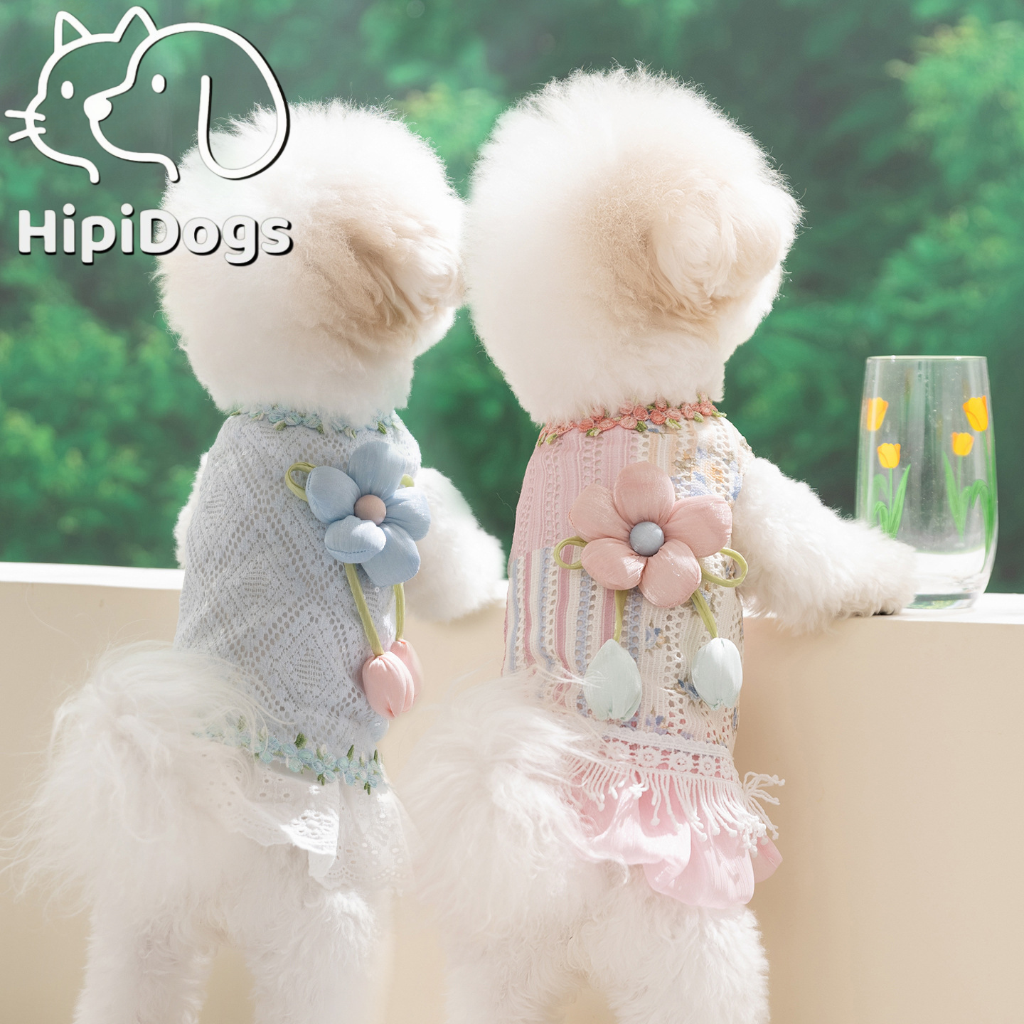 HipiDogs Floral Lace Princess Dress for Dogs & Cats