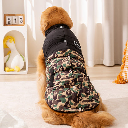 Camouflage Dog Jacket for Large Dogs Warm Stylish Puppy Clothes 3XL–8XL