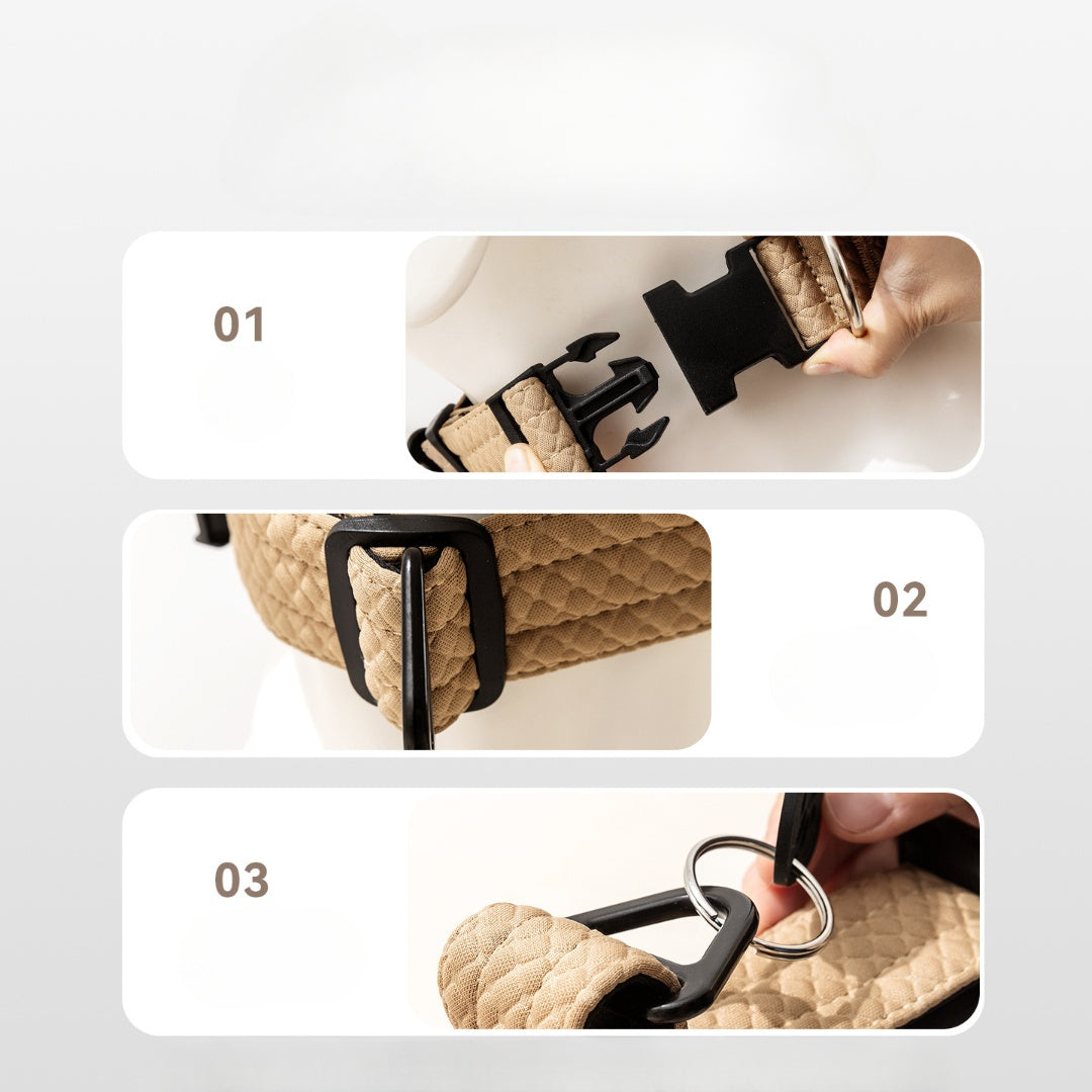 Durable Dog Collar with Adjustable Fit | Comfortable & Stylish Dog Collar by Hipidogs  in Beige & Gray