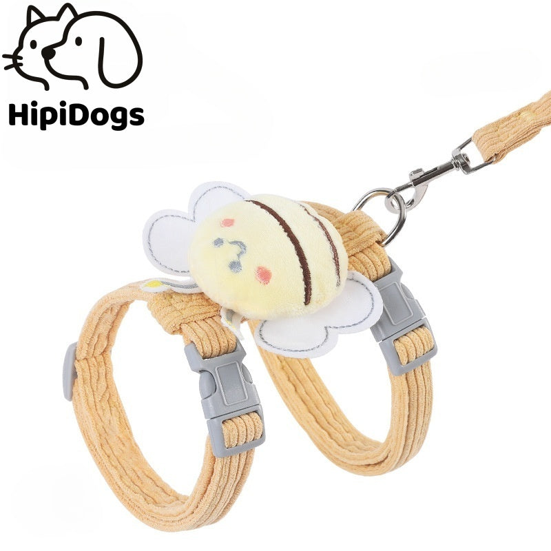 Cute Bee-Themed Cat and Dog Harness with Leash – Soft, Adjustable, and Escape-Proof for Outdoor Walks