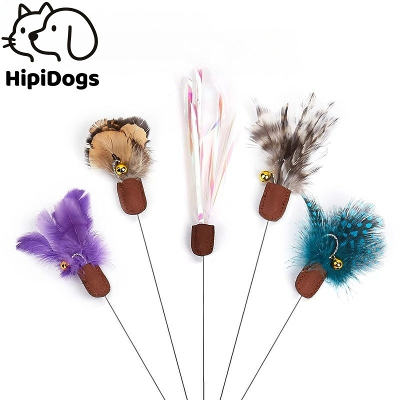 Interactive Direct-Guide Cat Toy with Feathers