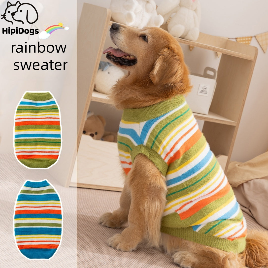 Rainbow Sweater for Large Dogs