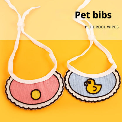 Cute Cat Drool Bibs – Soft Absorbent Pet Bib for Cats, Adjustable Cartoon Bib