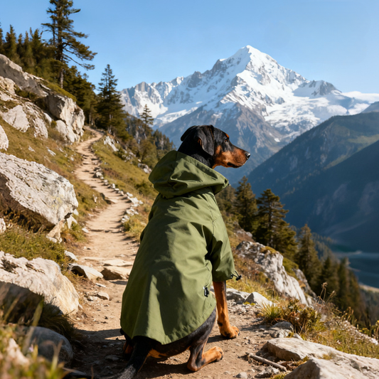 Waterproof Dog Jacket with Hood – Reflective Outdoor Dog Coat for Medium & Large Dogs Hiking Raincoat