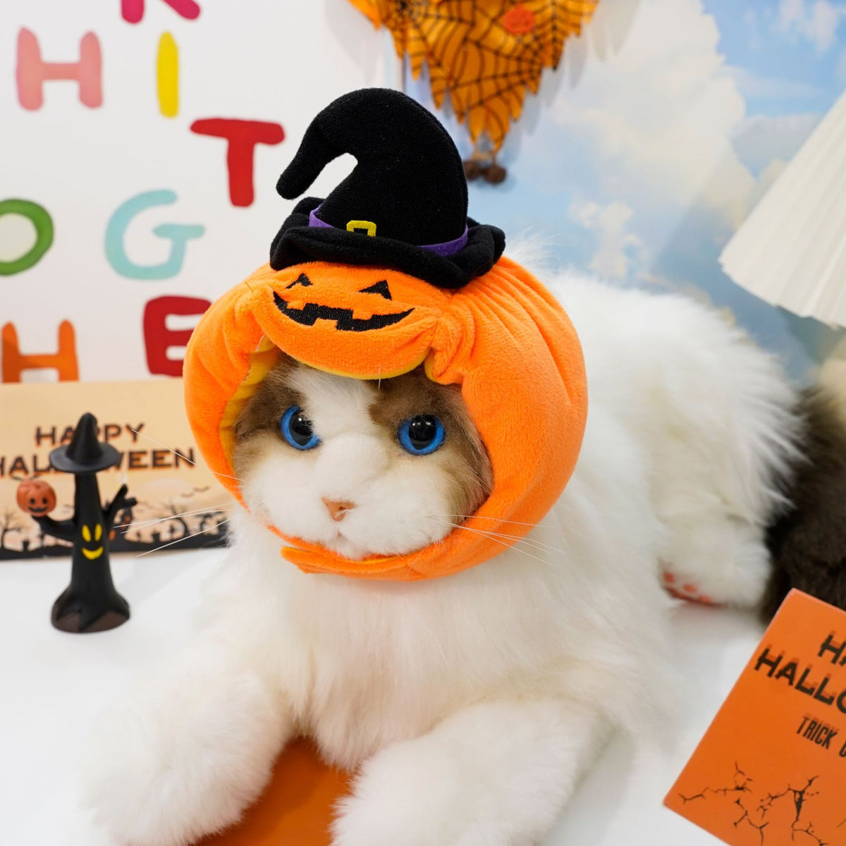 Halloween Cat Costume Pumpkin Witch Hat – Cute Dog & Cat Halloween Pet Costume