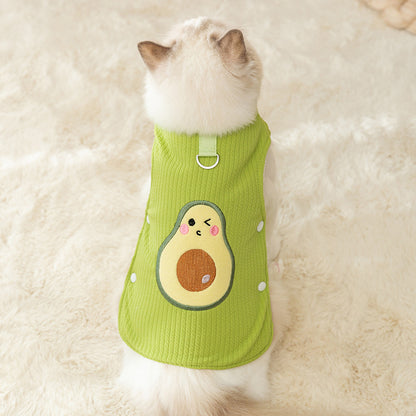 Cute Little Sweater for Cats – Avocado & Dog Embroidery