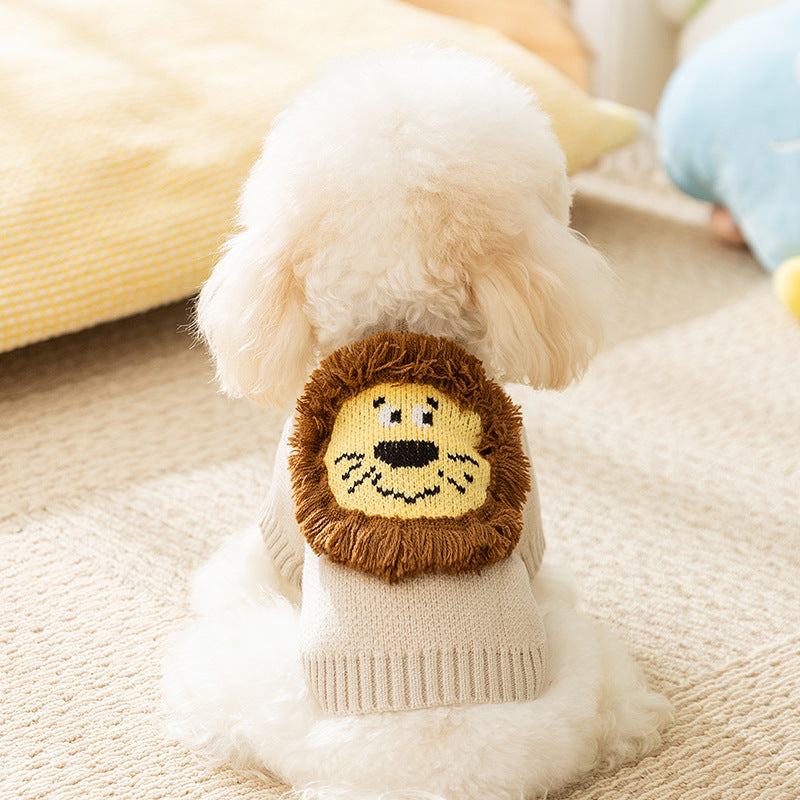 Lovely Lion Knit Sweater for Small Dogs