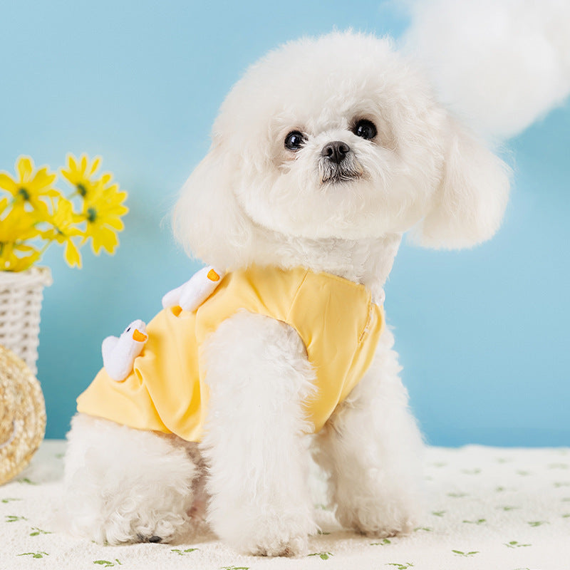 Cute Duck Dog Tank Top – Soft Breathable Puppy Vest Shirt for Small Dogs Summer Pet Clothes