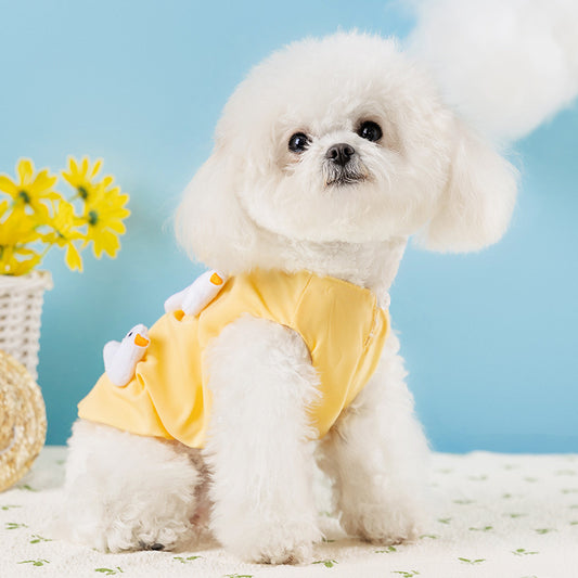 Cute Duck Dog Tank Top – Soft Breathable Puppy Vest Shirt for Small Dogs Summer Pet Clothes