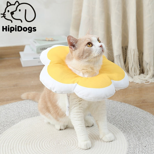 Anti-Bite and Anti-Lick Cat Collar – Comfortable Flower Shaped Protective Cone for Cats After Surgery or Wounds