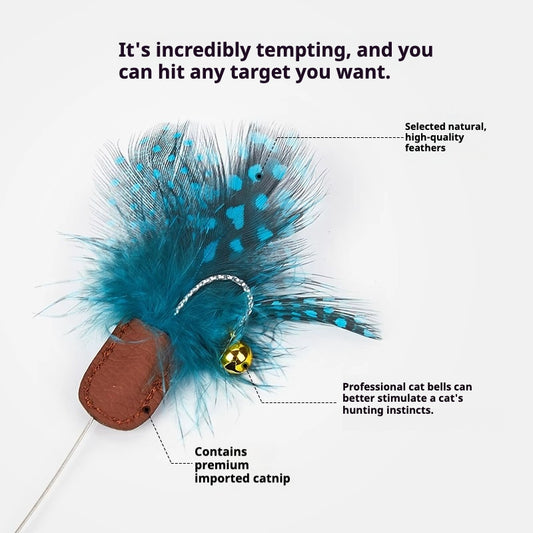 Interactive Direct-Guide Cat Toy with Feathers