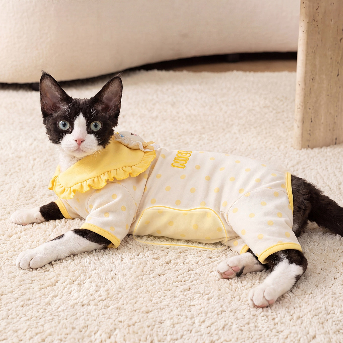 Cute Ruffle Collar Four-Leg Pet Jumpsuit – Bear & Elephant Dog Pajamas