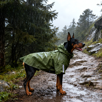 Waterproof Dog Jacket with Hood – Reflective Outdoor Dog Coat for Medium & Large Dogs Hiking Raincoat