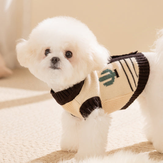 Cute Cactus Knit Sweater for Small Dogs