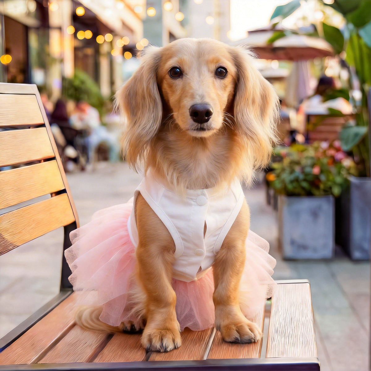 Cute Bunny Dog Dress | Easter Pet Tutu Dress with Bow | Princess Pet Outfit for Small Dogs & Cats | HipiDogs