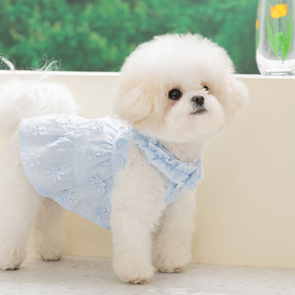 Floral Dog Harness Dress – Lightweight Ruffle Summer Fit