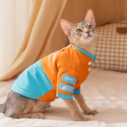 Color-blocked Cotton Coat for Cats Stylish Comfortable Pet Jacket