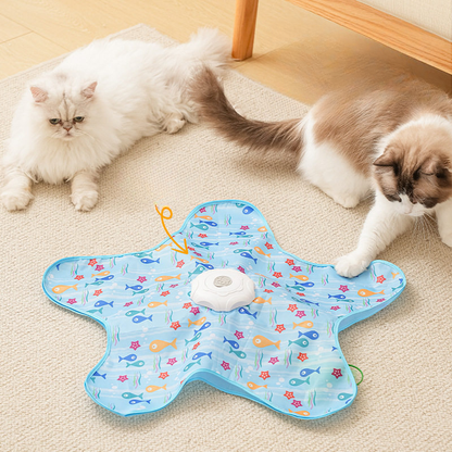 Interactive Cat Toy Mat with Feather | Electric Moving Cat Teaser Blanket | Automatic Cat Play Mat for Indoor Cats | HipiDogs