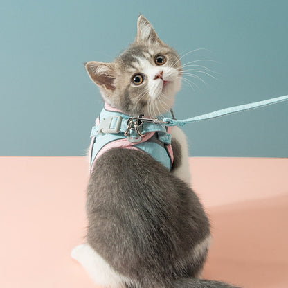 Soft Mesh Cat & Dog Harness Set with Leash | Adjustable Breathable Pet Vest Harness for Small Dogs & Cats | HipiDogs