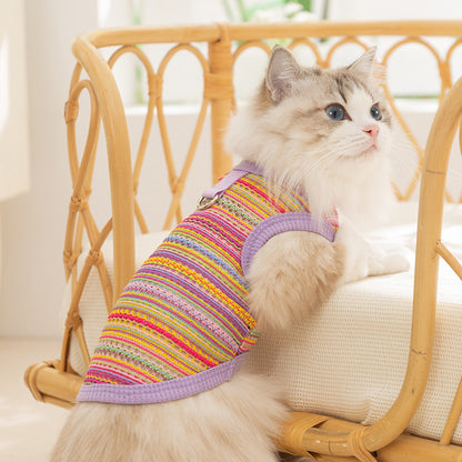 Colorful Striped Cat Harness