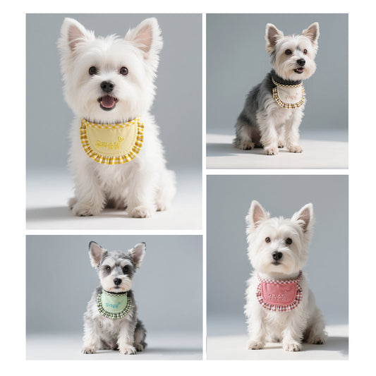 Korean Style Pet Bib Scarf for Dogs & Cats – Cute Ruffle Drool Bib, Soft & Adjustable