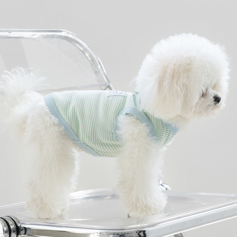 Cute Striped Dog Harness Vest – Breathable Fit with D-Ring