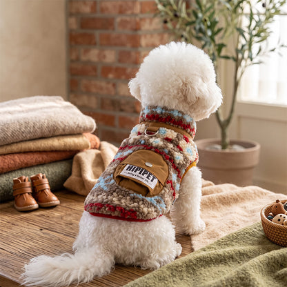 Cozy Sherpa Harness Vest with Pocket for Dogs
