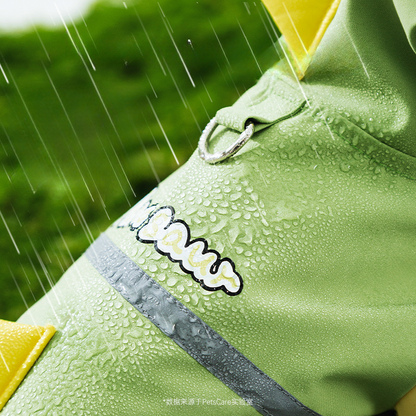 Dinosaur Dog Raincoat with Hood | Waterproof Pet Rain Suit with Reflective Strap for Small Dogs | HipiDogs