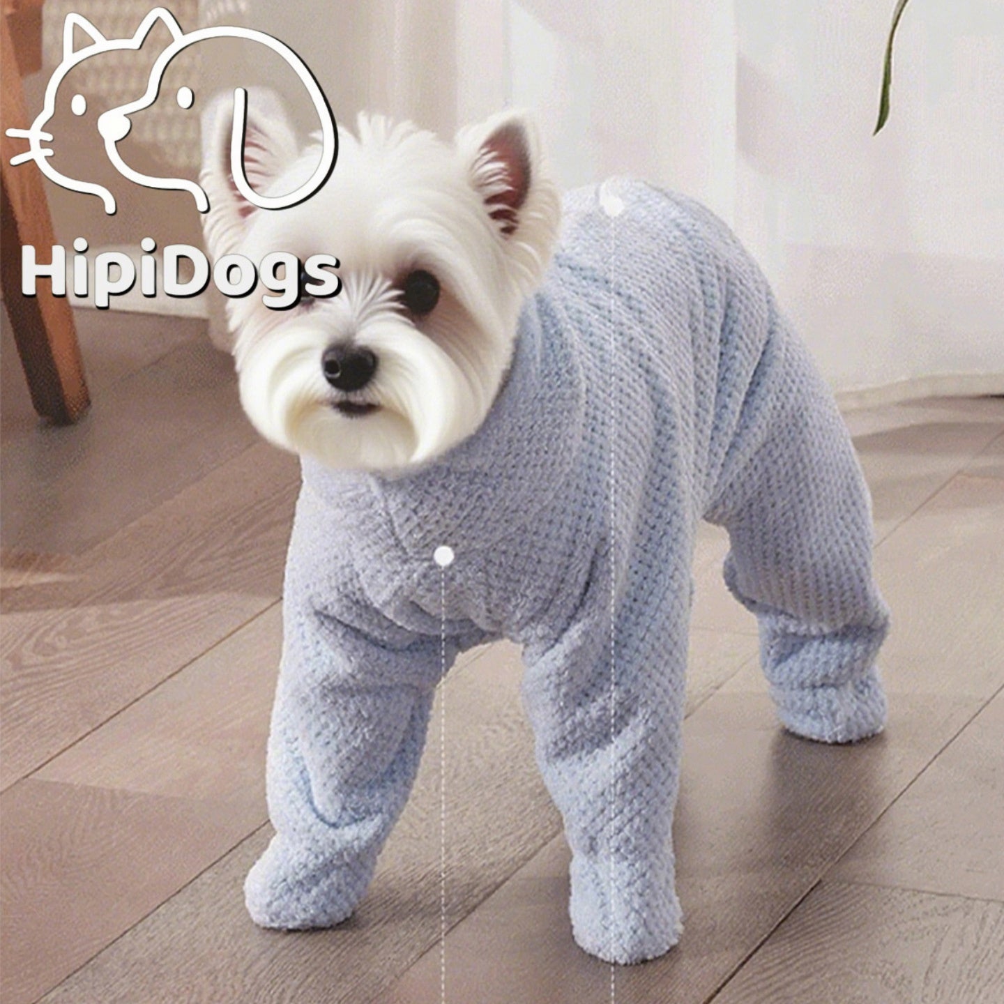HipiDogs Cozy Knit Dog Pajamas – Soft Four-Legged Warm Jumpsuit for Small Dogs & Cats
