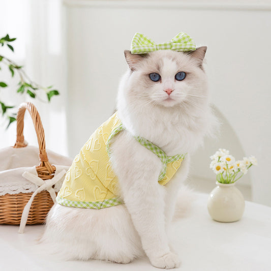 Cute Bow Pet Harness – Soft & Stylish for Cats & Small Dogs