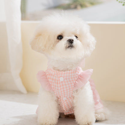 HipiDogs Gingham Princess Dog Dress