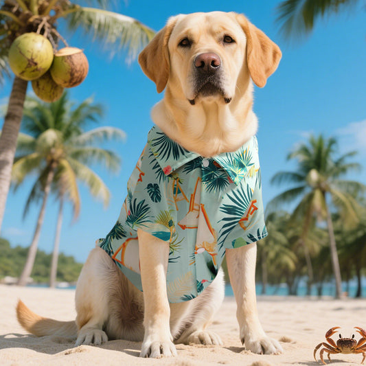 Hawaiian Dog Shirt – Summer Beach Dog Shirt with Floral Print for Medium Large Dogs