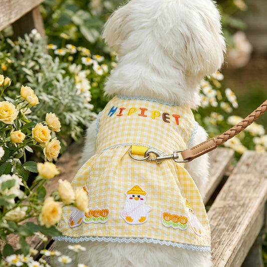 HipiDogs Gingham Pet Dress | Sweet Lace Summer Dress for Small Dogs & Cats