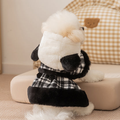 Cute Plaid Cotton Dress Set for Small Dogs