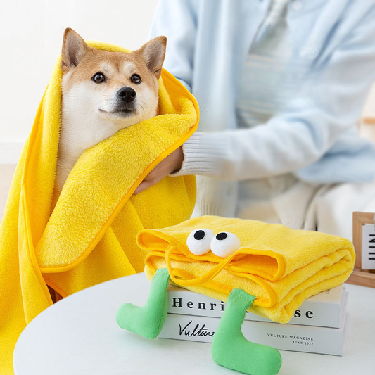Cute Avocado Pet Bath Towel | Super Absorbent Dog & Cat Drying Towel with Hanging Loop | HipiDogs Pet Grooming Towel