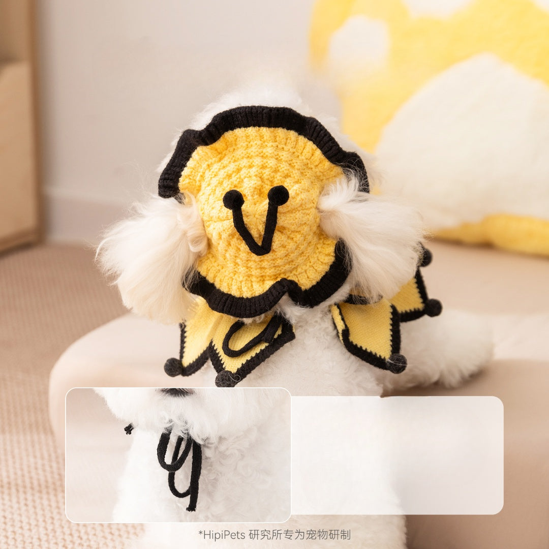 Cute Bee Dog Costume Set | Funny Bumblebee Pet Hat & Collar Outfit for Small Dogs | HipiDogs Pet Halloween Costume