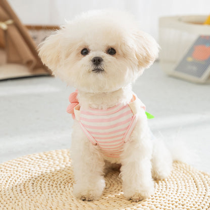 Striped Denim Vest Dress for Small Dogs