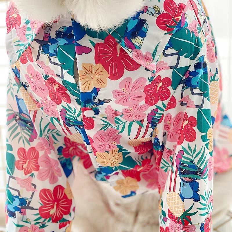 HipiDogs Hawaiian Dog Shirt – Floral Breathable Summer Fit