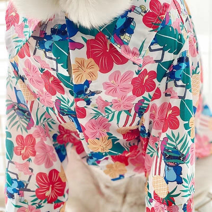 HipiDogs Hawaiian Dog Shirt – Floral Breathable Summer Fit