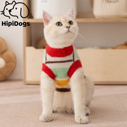 Striped Colorblock Sweater for Cats – Soft, Warm & Stylish Knitwear