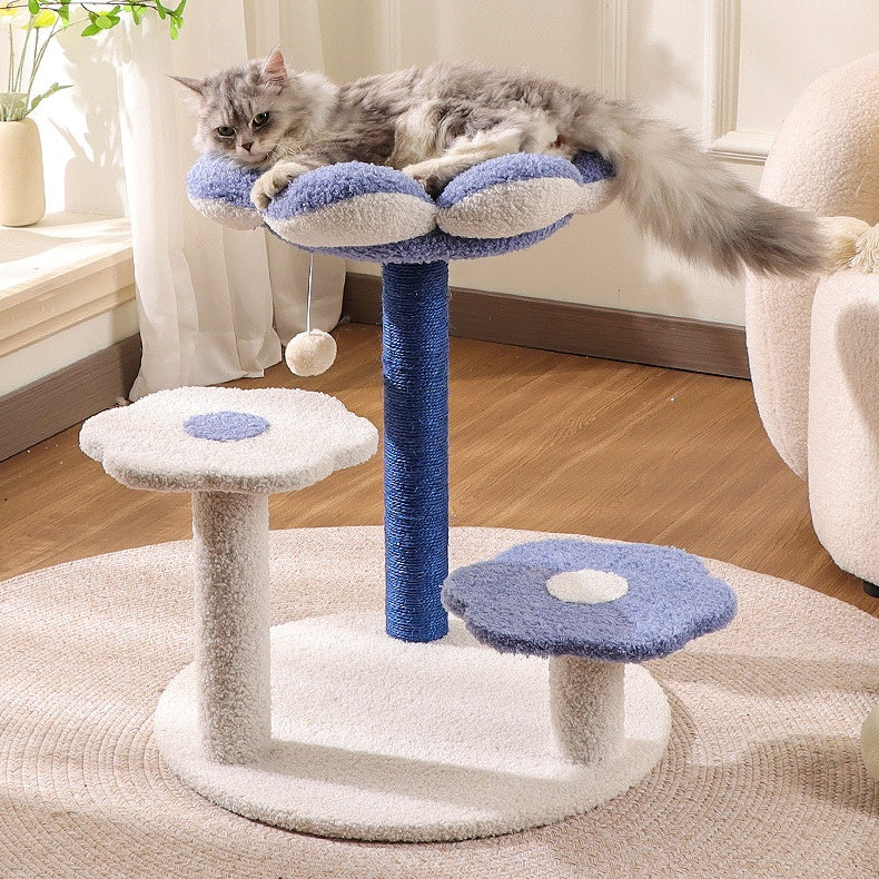 Flower Cat Tree with Scratching Posts – Multi-Level Plush Cat Tower Playground & Climbing Tree
