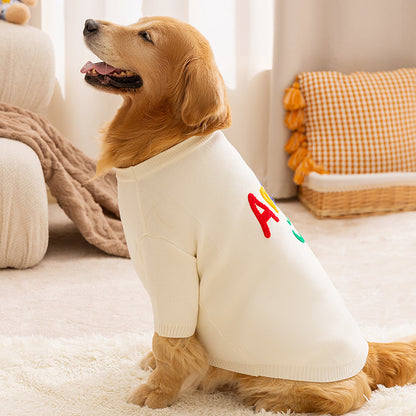 Apple Smiley Dog Sweater for Large Dogs Soft Colorful Puppy Clothes 3XL–8XL