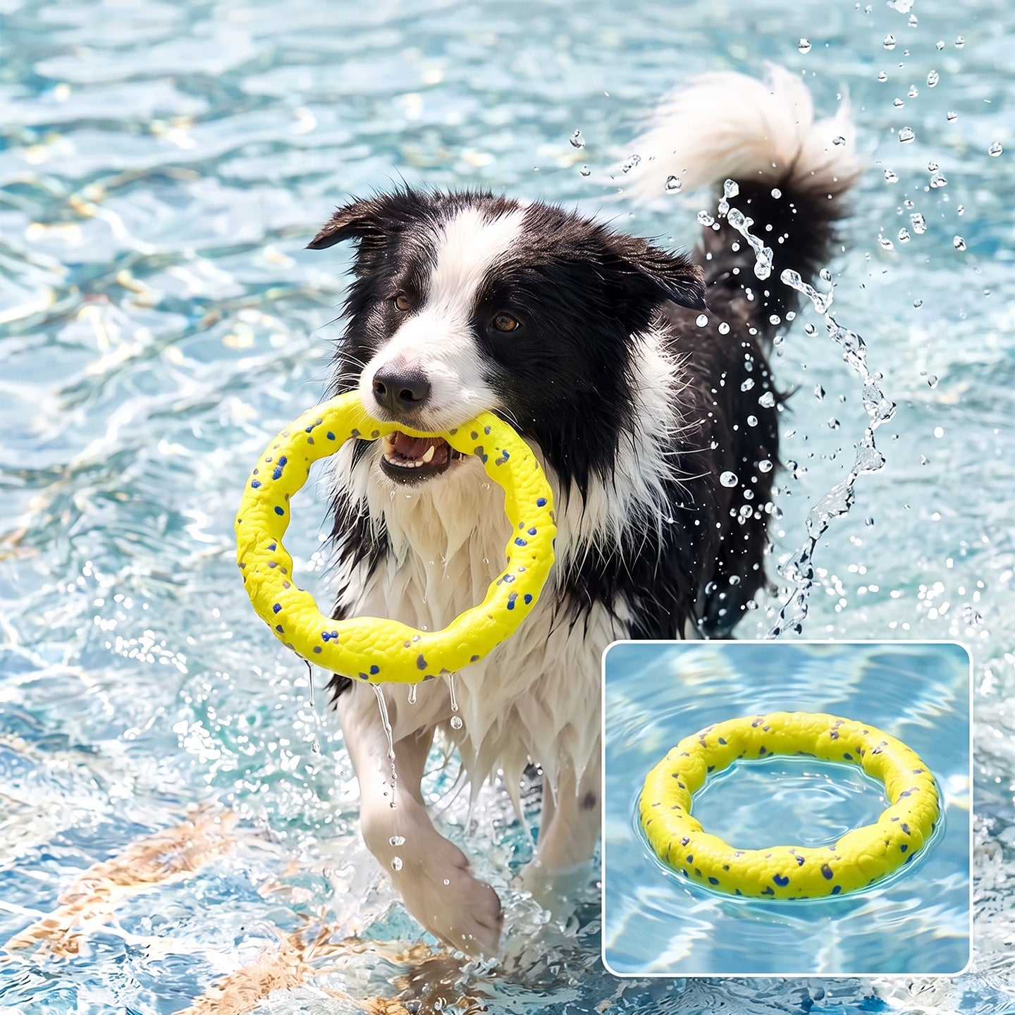 Floating Ring Dog Toy – Textured Fetch & Tug Toy for Outdoor and Water Play