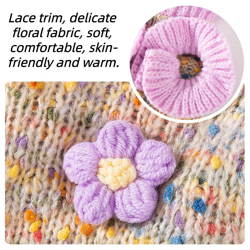 Polka Dot Tulle 3D Miniature Flowers Sweater for Cats